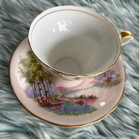 Ainsley Pink Bone China Tea Cup and Saucer - Picture 3 of 9